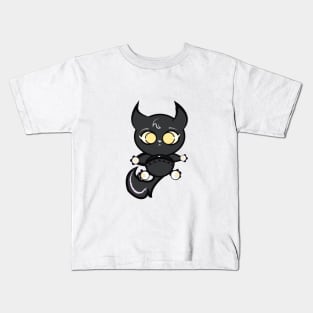 Cute black kitten Baby Maxwell anime style Kids T-Shirt